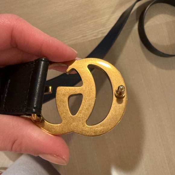 Gucci GG Marmont Wide Belt – Black Leather, Size 90 - Picture 4 of 14